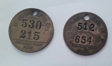 Vintage Bethlehem Steel Sparrows Point, Md. Brass Check Tags (2) picture