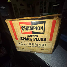 Vintage Champion REM40E Aviation Spark Plugs 12-Pack Original Box FAA-PMA picture