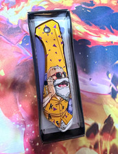 Dragon Ball Z Master Roshi Gold/Purple Aluminum Handle Folding Pocket Knife picture