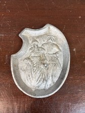 Vtg~Risqué~The Old Army Game Double Sided Cast Metal Trinket Dish / Ashtray picture
