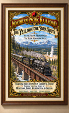 Northern Pacific Railroad Yellowstone Park Route Steam Train Vintage Poster 2152 picture