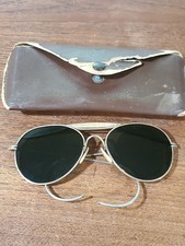 WWII Army Air Force Aviator Sunglasses In Original Case USAAF Pilot F4 picture