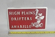 Cast Aluminum Car Club Plaque HIGH PLAINS DRIFTERS , AMARILLO picture