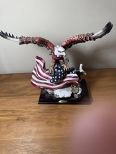 De Capoli Collection Bald Eagle with American Flag Figurine picture