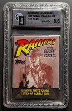 Indiana Jones Raiders of Lost Ark 1981 Topps Wax Pack GAI Graded 8.5 picture