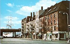 1960s Schermerhorn Row Fulton Street View Fish Store Chrome NYC Postcard picture