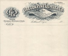1890s Oregon Pine Lumber Company Antique Billhead Stationery Portland Oregon picture