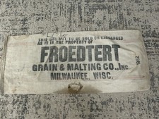 Vintage Post WW 2 DATED FROEDTERT Grain Malting Canvas Sack Bag Milwaukee Wisc. picture