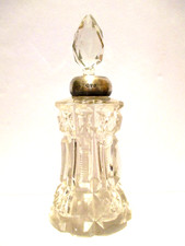ANTIQUE STERLING SILVER & CRYSTAL PERFUME BOTTLE Beautiful picture