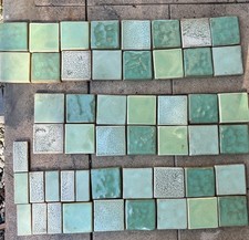 LOT 50 Vintage Field Tile California Art Molted Green 3.75