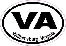 3X2 Oval VA Williamsburg Virginia Sticker Vinyl Travel Car Decal Cup Stickers picture