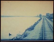Photo:Approach,north,Rock River,railroad tracks,water historic photo picture