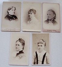 5 ANTIQUE CDV PHOTOS PORTRAITS OF LOVELY WOMEN ALL FROM PROVIDENCE RHODE ISLAND picture