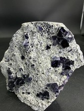 Natural Starry Night Purple Fluorite Crystal Cluster Pyrite Druzy Quartz UV picture