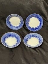 4 Antique Dundee (Flow Blue) dessert bowls by Ridgway (Ridgways).5 &3/8