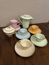 VTG Pucci Pastel Tea Set Signed ITALY 4 Serving 12 Piece picture