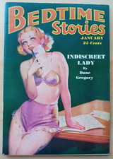 BEDTIME STORIES Spicy Pulp vol V #3 January 1937 - H J Ward cover - nude pinups picture