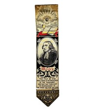 Thomas Stevens Silk Bookmark John Wesley c.1874 Methodist Founder Stevengraph picture
