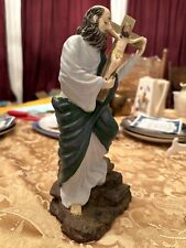 St. Paul Statue The Apostle Paul Holding Jesus On The Cross 10 Inches picture