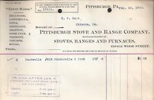 1900 Pittsburgh Stove And Range Company Pittsburgh Pa Receipt Antique Ephemera picture