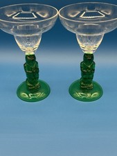 Set of 2 Vintage Midori Green Soldier Margarita Glasses – Plastic 🍹 picture