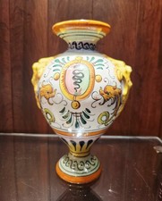 Italian Majolica Fantechi Hand Painted Pottery Urn Vase Vessel 7