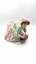 RARE Blue Sky Clayworks Laura Kelly Garden Girl Whimsical Tealight Candle Holder picture