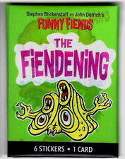FUNNY FIENDS SERIES 2 THE FIENDING GREEN VARIATION PACK ALA TOPPS UGLY STICKERS picture