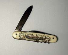 Vintage German Souvenir Pocket Knife Mainz Gruß aus dem goldenen Mainz Mutitool picture