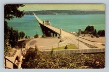 Seattle WA, Lake Washington Bridge, Washington Vintage Postcard picture