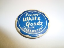 Circa 1940s J C Penney’s White Goods Celluloid Pinback picture