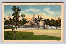 St Paul MO-Missouri, Monkey Island, Como Park, Antique Vintage Souvenir Postcard picture