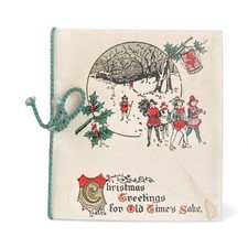 1880s-90s Victorian British Made Christmas Card Tiny Booklet w/Envelope picture