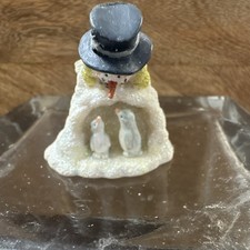 Snowman With Penguins In An Igloo figurine Ice Sculptures by Russ Berrie picture