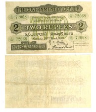 u Reproduction Note Ceylon 2 Rupees 1917 Pick #17 0885R picture