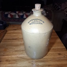 Rare Large Hy Spencer & Co Ltd Stoneware Jug Wine merchant Whitehaven Beer picture