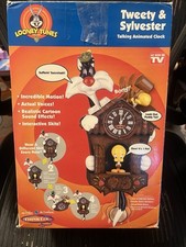 ThinkTek Looney Tunes Tweety & Sylvester Talking Animated Quartz Wall Clock picture