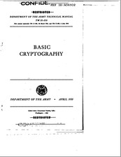 192 Page 1950 Declassified BASIC CRYPTOGRAPHY TM 32-220 Technical Manual on CD picture