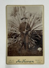 1899 Spanish American War Cabinet Card Cuba Camp Columbia Soldier Cal Biddle 161 picture