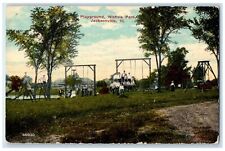 1913 Playground Nichols Park Kids Students Jacksonville Illinois IL Postcard picture