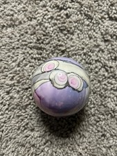 Vintage 1987 Hand Blown Glass Ornament Hand Painted Purple picture