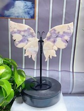 1pc  Natural Cherry agate butterfly wings Crystal wings carving Home decor picture