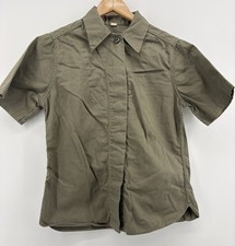 Vintage US Military Utility Shirt OD Green Cotton Twill Vietnam Era Large picture
