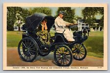 Postcard Michigan Dearborn Greenfield Village 1894 Daimler H Ford Museum D802 picture