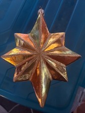Rare Vtg Christopher Radko 1999 Retired Star Christmas Ornament Gold Copper picture