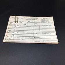 MT. San Jacinto College Change of Program Sheet 1972 Rare picture