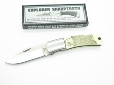 Vtg Explorer G Sakai Seki Japan Eagle Scrimshaw Folding Lockback Pocket Knife picture