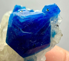 63 Carat UNUSUAL  Fluorescent Top Blue Hauyne Crystals On Calcite Matrix @Afg picture