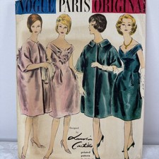 Vintage 1961 VOGUE PARIS ORIGINAL 1082 LANVIN Dress & Coat Pattern Sz 12 + Label picture