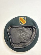 RARE VTG 1962 Canadian Fleur de Lis Green Beret 7 1/8 US Army 5th SFG Vietnam picture